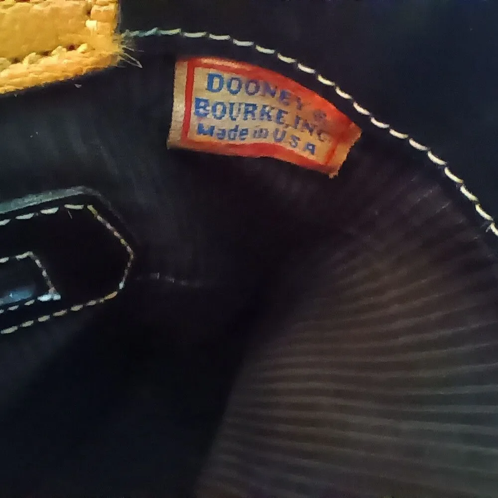 Dooney & Bourke Black Leather Shopper Tote Bag & Wallet w/Checkbook Vintage USA